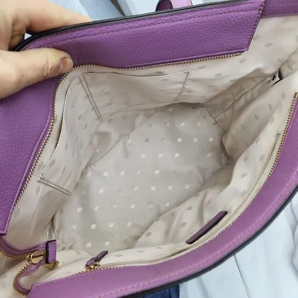 🩵Kate Spade Lavender Valerian "Hayes" Pebbled Leather Tote Purse - Picture 11 of 16